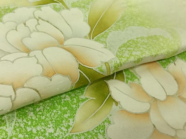 平和屋着物▽訪問着 単衣 草花文 暈し染め 正絹 逸品 AABL6873jh