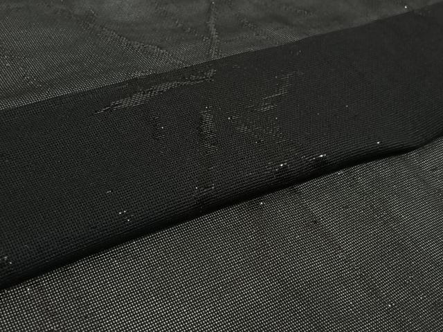 平和屋着物▽羽織 スリーシーズン 春夏秋 塵除け 草葉文 黒地 銀糸 正絹 逸品 AABL6882jh