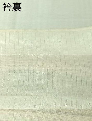 平和屋着物●お召 やまだ織 200色 単衣 縞 正絹 逸品 AABL6888jh
