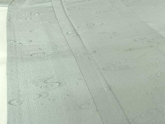 平和屋着物▽上質な色無地 単衣 流水草葉地紋 月白色 正絹 逸品 未使用 AABL6894jh