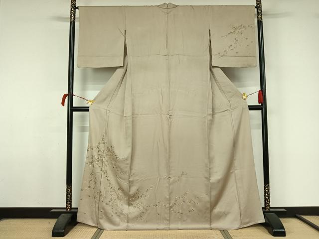 平和屋着物▽訪問着 単衣 総刺繍 束ね熨斗花文 金糸 正絹 逸品 AABL6895jh