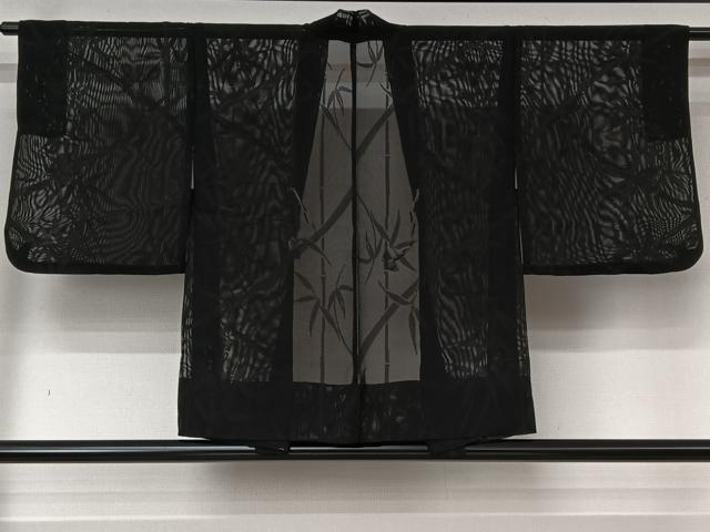 平和屋着物▽羽織 スリーシーズン 春夏秋 塵除け 笹竹文 正絹 逸品 AABL6901jh