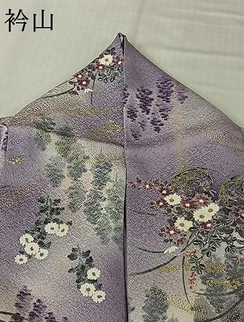 平和屋着物▽上質な小紋 単衣 飾花文 暈し染め 金彩 正絹 逸品 AABL6907jh