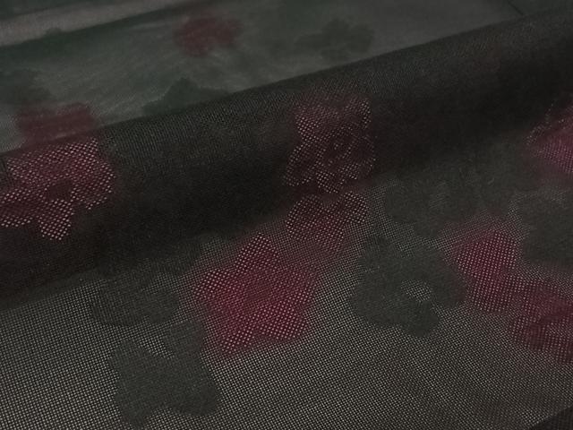 平和屋着物▽羽織 スリーシーズン 春夏秋 塵除け 舞花文 黒地 正絹 逸品 未使用 AABL6921jh