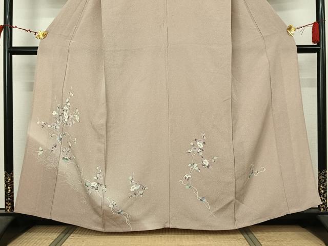 平和屋着物▽訪問着 単衣 友禅 枝花文 暈し染め 正絹 逸品 AABL6922jh
