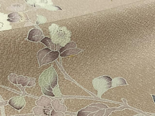 平和屋着物▽訪問着 単衣 友禅 枝花文 暈し染め 正絹 逸品 AABL6922jh