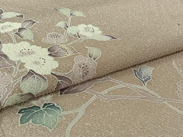 平和屋着物▽訪問着 単衣 友禅 枝花文 暈し染め 正絹 逸品 AABL6922jh