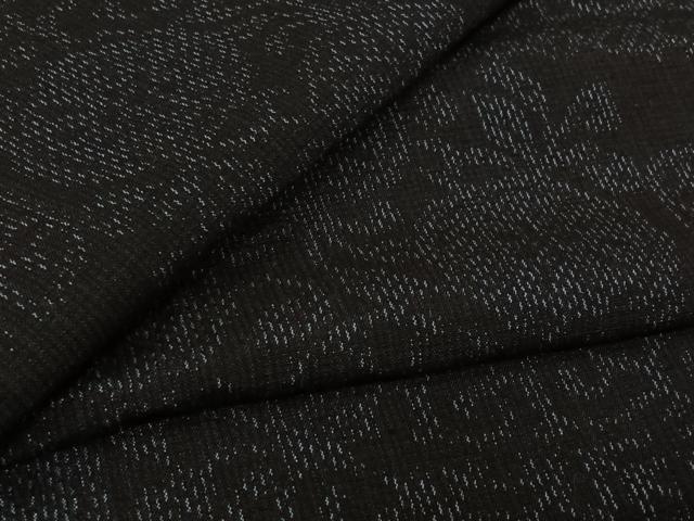 平和屋着物▽結城紬 単衣 草花文 正絹 逸品 AABL6924jh
