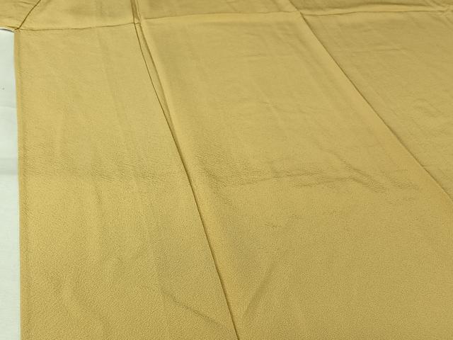 平和屋着物▽上質な色無地 単衣 蜂蜜色 正絹 逸品 AABL6929jh