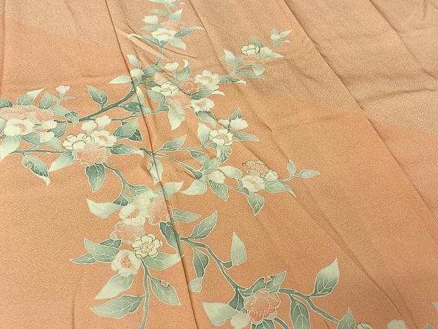 平和屋着物▽色留訪問着 単衣 枝花文 正絹 逸品 AABL6932jh