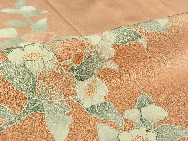 平和屋着物▽色留訪問着 単衣 枝花文 正絹 逸品 AABL6932jh
