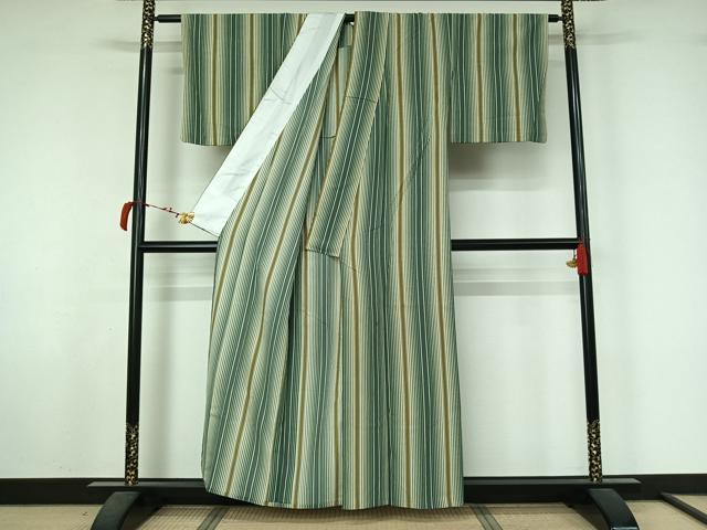 平和屋着物▽小紋 単衣 縞 洗える着物 AABL6935jh