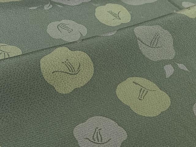 平和屋着物▽上質な小紋 単衣 草花文 正絹 逸品 AABL6940jh
