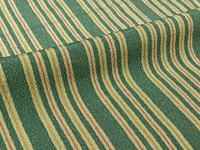 平和屋着物▽上質な小紋 単衣 縞 鬼しぼ縮緬 正絹 逸品 AABL6951jh