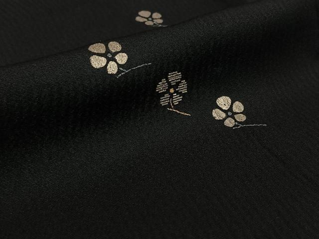 平和屋着物▽訪問着 単衣 竹屋町刺繍 舞花文 黒地 金銀彩 金糸 鈴乃屋扱い 正絹 逸品 AABL6958jh
