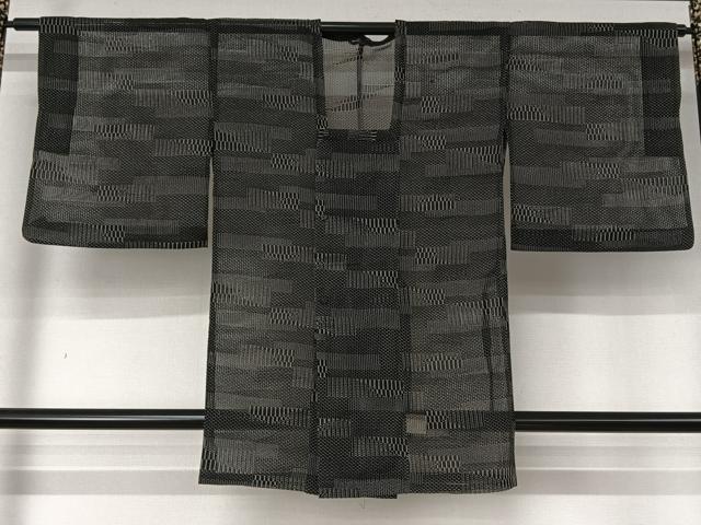 平和屋着物▽道行コート スリーシーズン 春夏秋 塵除け 横段文 正絹 逸品 AABL6972jh