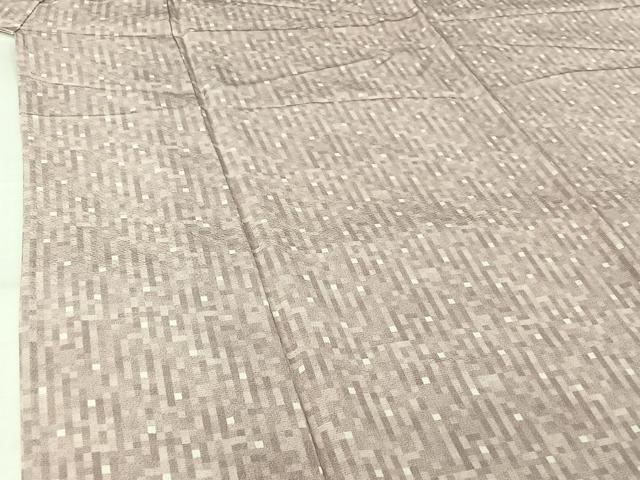 平和屋着物▽上質な小紋 単衣 霞文 正絹 逸品 AABL6978jh