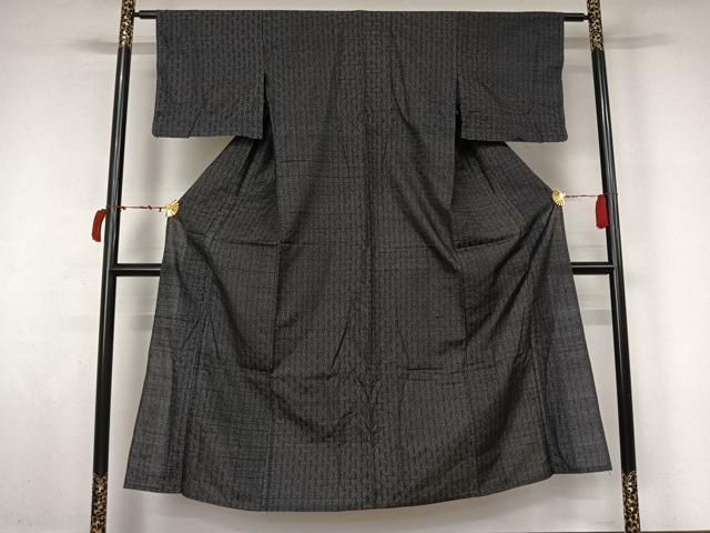 平和屋着物▽上質な紬 単衣 秋名バラ 正絹 逸品 AABL6979jh