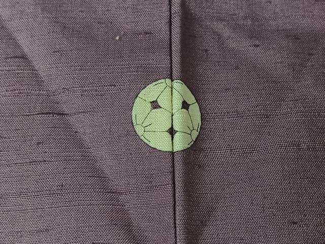 平和屋着物▽上質な紬 単衣 色無地 薄葡萄色 正絹 逸品 AABL6980jh