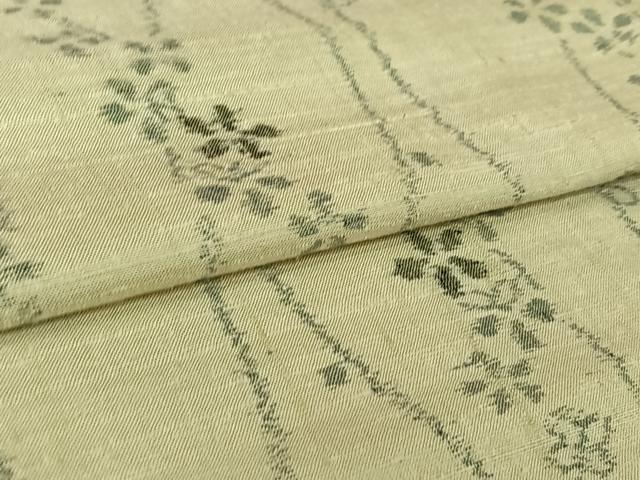 平和屋着物▽上質な紬 単衣 舞花文 正絹 逸品 AABL6985jh