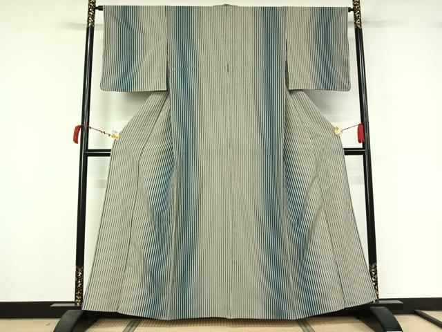 平和屋着物▽小紋 単衣 縞 洗える着物 AABL6989jh