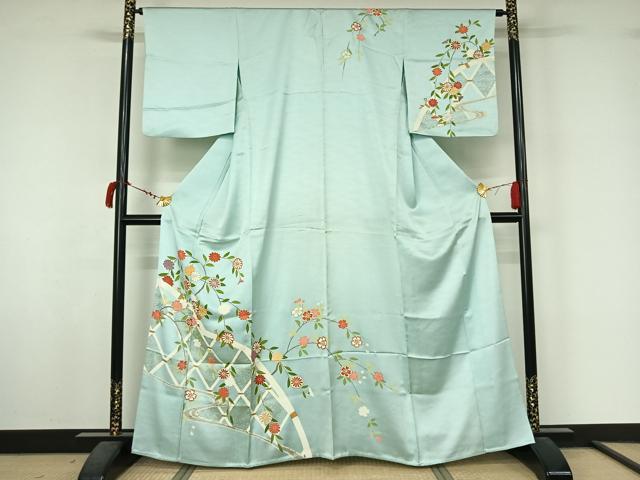 平和屋着物▽訪問着 単衣 花籬文 金彩 正絹 逸品 AABL6994jh