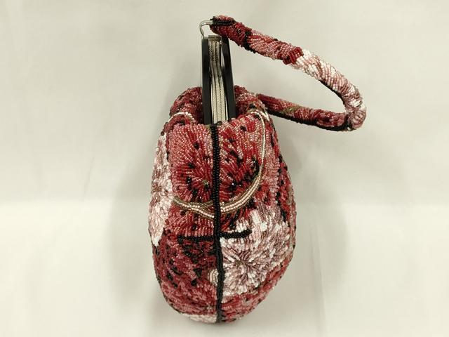 平和屋着物●和装小物 和装バッグ ハンドバッグ ビーズバッグ 花唐草 逸品 AABL7006ay