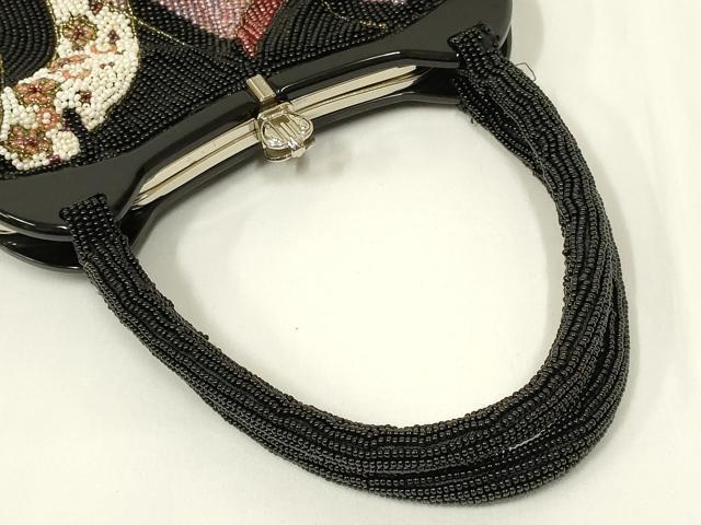 平和屋着物●和装小物 和装バッグ ハンドバッグ ビーズバッグ 幾何学花文 逸品 AABL7010ay