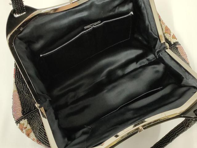 平和屋着物●和装小物 和装バッグ ハンドバッグ ビーズバッグ 幾何学花文 逸品 AABL7010ay