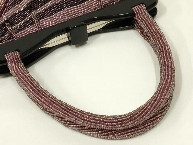 平和屋着物●和装小物 和装バッグ ハンドバッグ ビーズバッグ 幾何学模様 逸品 AABL7011ay