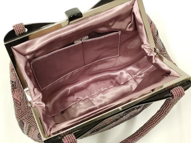 平和屋着物●和装小物 和装バッグ ハンドバッグ ビーズバッグ 幾何学模様 逸品 AABL7011ay