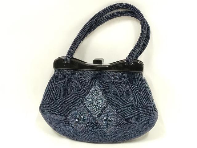 平和屋着物●和装小物 和装バッグ ハンドバッグ ビーズバッグ 菱繋ぎ 逸品 AABL7012ay