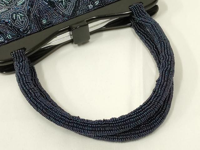 平和屋着物●和装小物 和装バッグ ハンドバッグ ビーズバッグ 菱繋ぎ 逸品 AABL7012ay