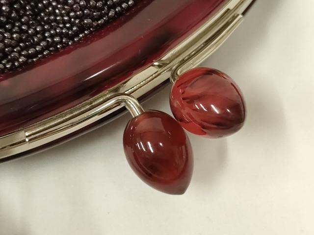 平和屋着物●和装小物 和装バッグ ハンドバッグ ビーズバッグ 花柄 逸品 AABL7014ay