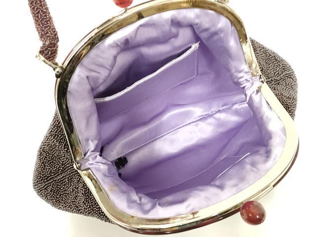 平和屋着物●和装小物 和装バッグ ハンドバッグ ビーズバッグ 花柄 逸品 AABL7014ay