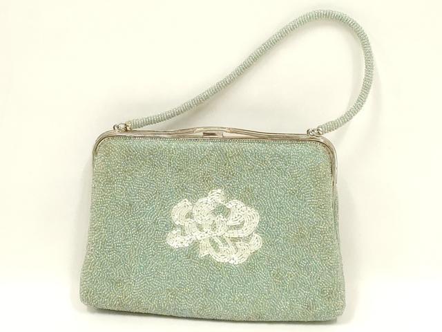 平和屋着物●和装小物 和装バッグ ハンドバッグ ビーズバッグ 花柄 乱菊 逸品 AABL7020ay