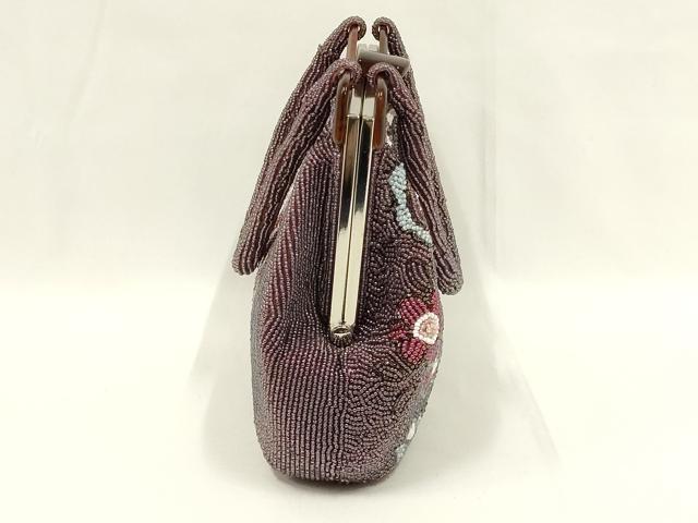 平和屋着物●和装小物 和装バッグ ハンドバッグ ビーズバッグ 花柄 更紗 逸品 AABL7026ay