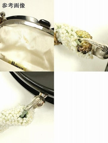 平和屋着物●和装小物 和装バッグ ハンドバッグ ビーズバッグ 花柄 更紗 逸品 AABL7027ay