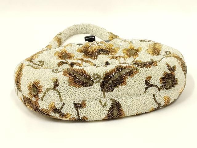 平和屋着物●和装小物 和装バッグ ハンドバッグ ビーズバッグ 花柄 更紗 逸品 AABL7027ay