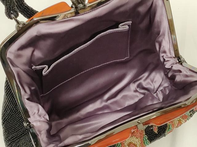 平和屋着物●和装小物 和装バッグ ハンドバッグ ビーズバッグ 幾何学模様 逸品 AABL7030ay