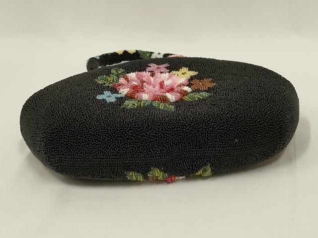 平和屋着物●和装小物 和装バッグ ハンドバッグ ビーズバッグ 花柄 逸品 AABL7031ay