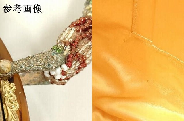 平和屋着物●和装小物 和装バッグ ハンドバッグ ビーズバッグ 花柄 逸品 AABL7036ay