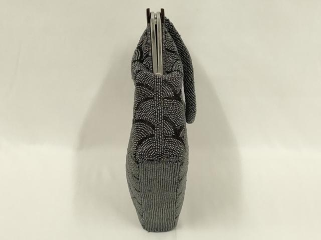 平和屋着物●和装小物 和装バッグ ハンドバッグ ビーズバッグ 青海波 逸品 AABL7039ay
