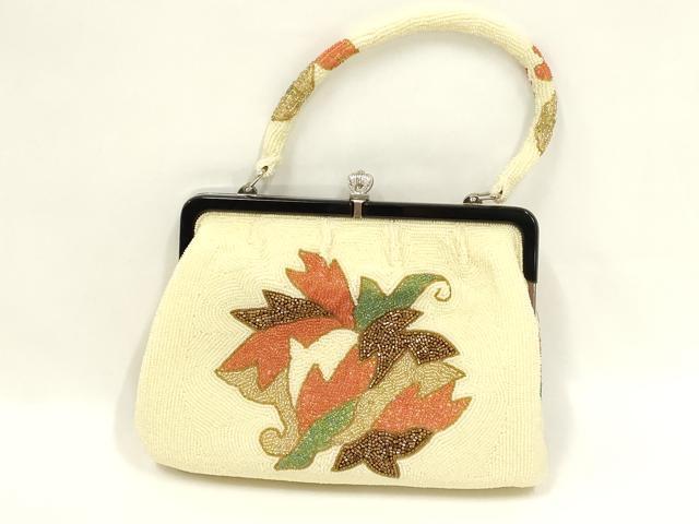 平和屋着物●和装小物 和装バッグ ハンドバッグ ビーズバッグ 幾何学模様 逸品 AABL7041ay