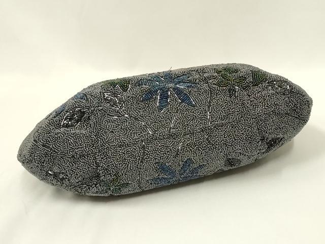 平和屋着物●和装小物 和装バッグ ハンドバッグ ビーズバッグ 花柄 逸品 AABL7048ay
