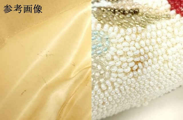 平和屋着物●和装小物 和装バッグ ハンドバッグ ビーズバッグ 花柄 逸品 AABL7049ay