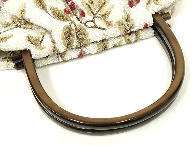 平和屋着物●和装小物 和装バッグ ハンドバッグ ビーズバッグ 花柄 逸品 AABL7049ay