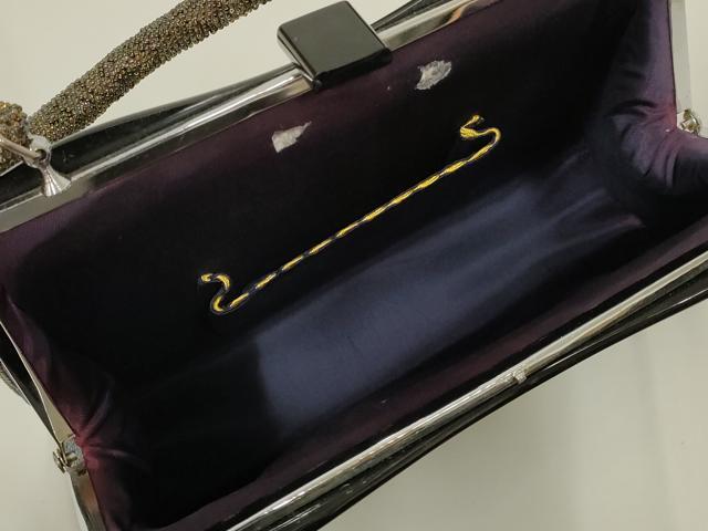 平和屋着物●和装小物 和装バッグ ハンドバッグ ビーズバッグ 竹縞 逸品 AABL7055ay