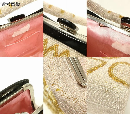 平和屋着物●和装小物 和装バッグ ハンドバッグ ビーズバッグ 花柄 逸品 AABL7058ay