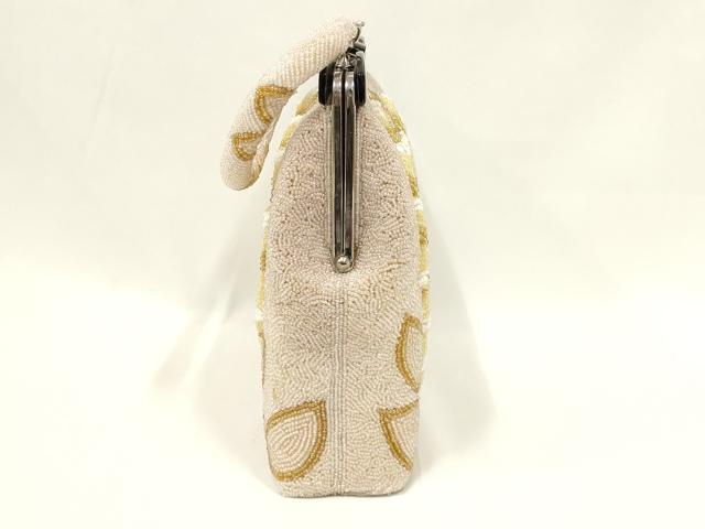 平和屋着物●和装小物 和装バッグ ハンドバッグ ビーズバッグ 花柄 逸品 AABL7058ay